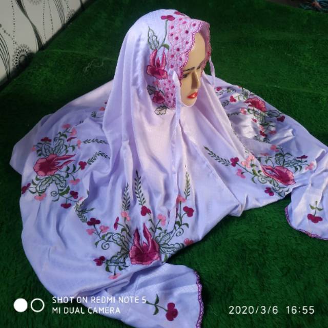 Mukena Dewasa Polino Semi Sutra Bordir