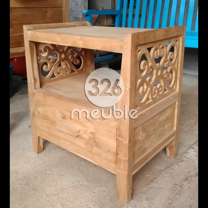 Nakas 1 Laci Mebel Jepara, Meja 1 Laci Minimalis, Meja Lampu Tidur