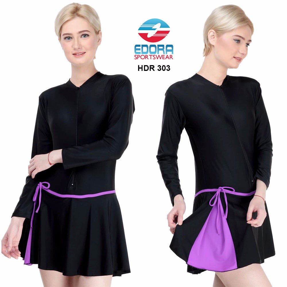 Baju Renang Wanita Semi Cover HDR Model Slim Fit EDORA