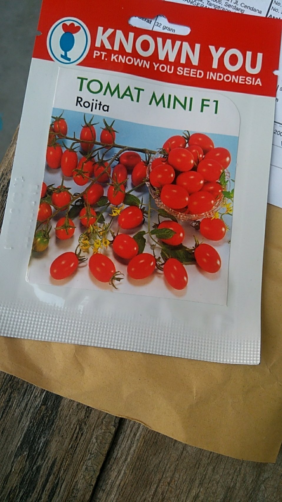 Benih Bibit Tomat Cherry Lonjong Rojita F1, Merk Known You Seed, Kemasan Asli