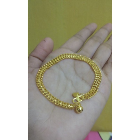 gelang tikar belut cucut lapis emas wrn 24k