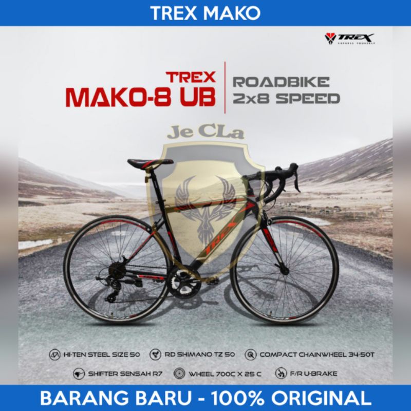 Sepeda Balap Roadbike TREX MAKO 8 UB 7 DB 700C Size 50 Murah
