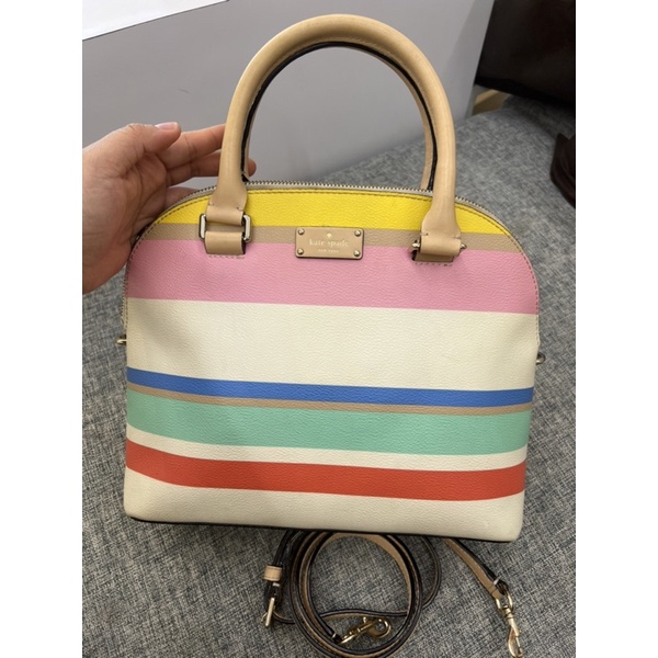 preloved kate spade charlie stripe bright rainbow