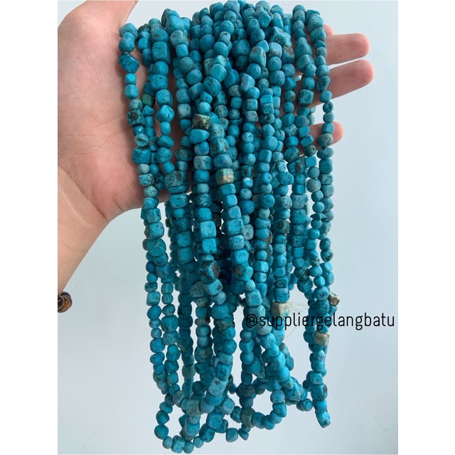 KOTAK Batu alam blue turquoise pirus biru 1cm phyrus howlite craft