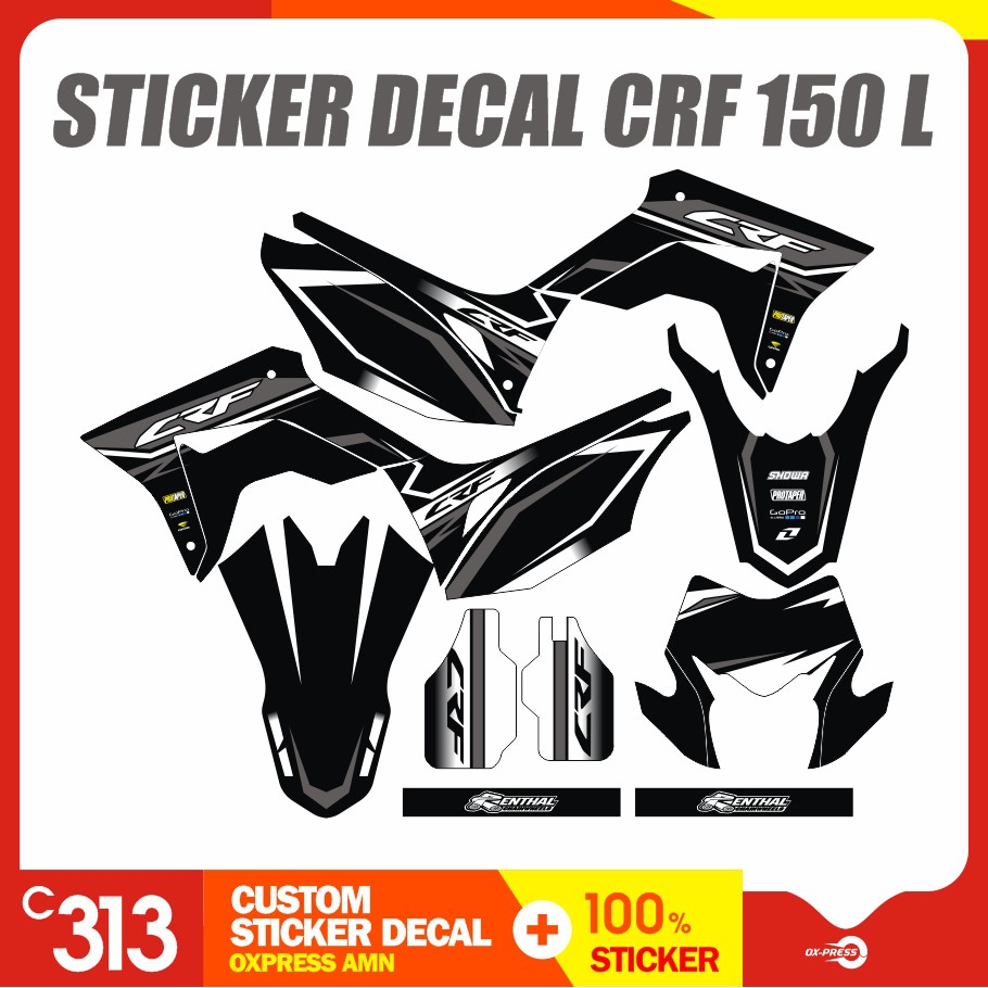 Stiker Striping Decal CRF 150 L Custom Sticker Motor  (13)