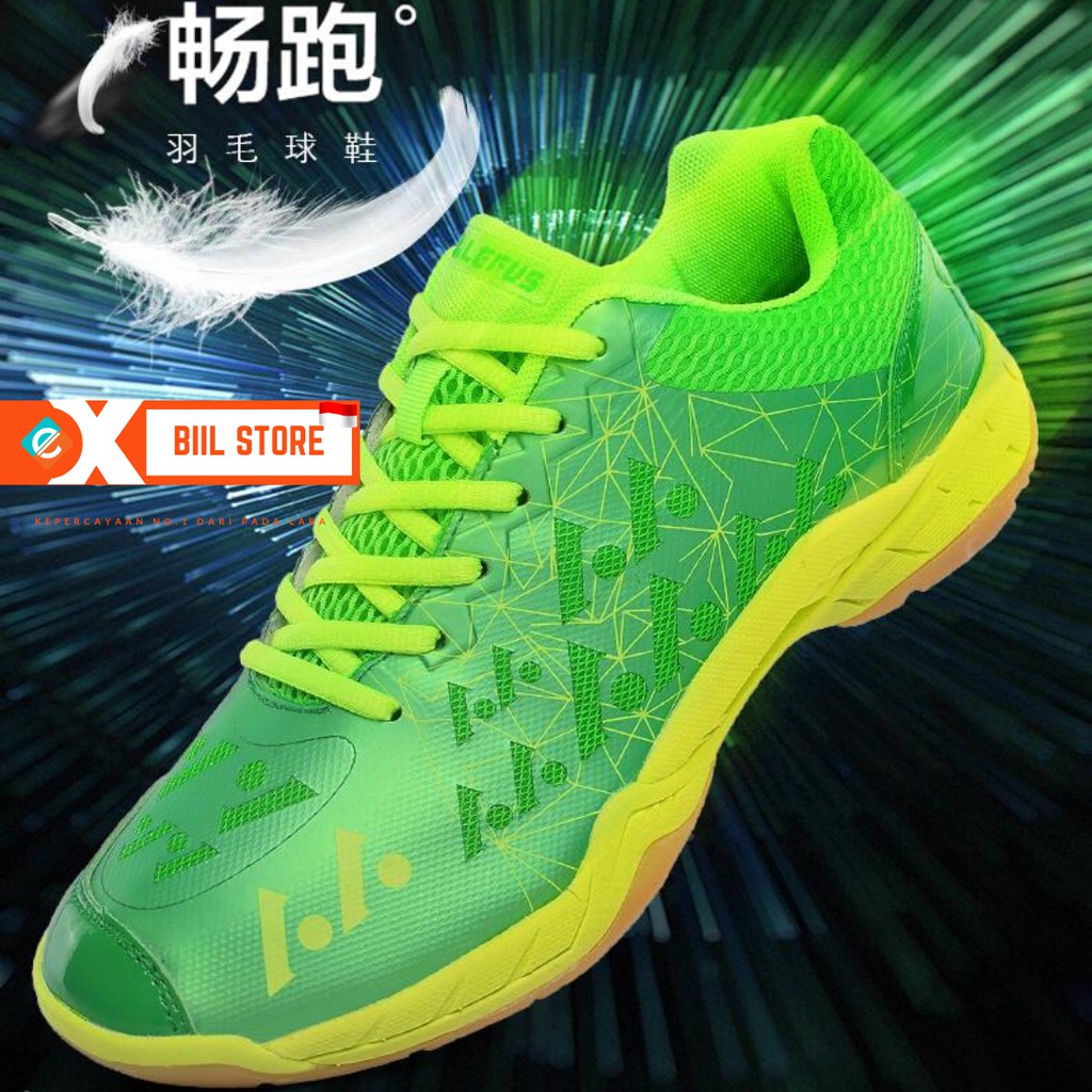 Exbill Sepatu Badminton Lefus Training Profesional SEPATU BULUTANGKIS Ringan dan Kuat Hijau