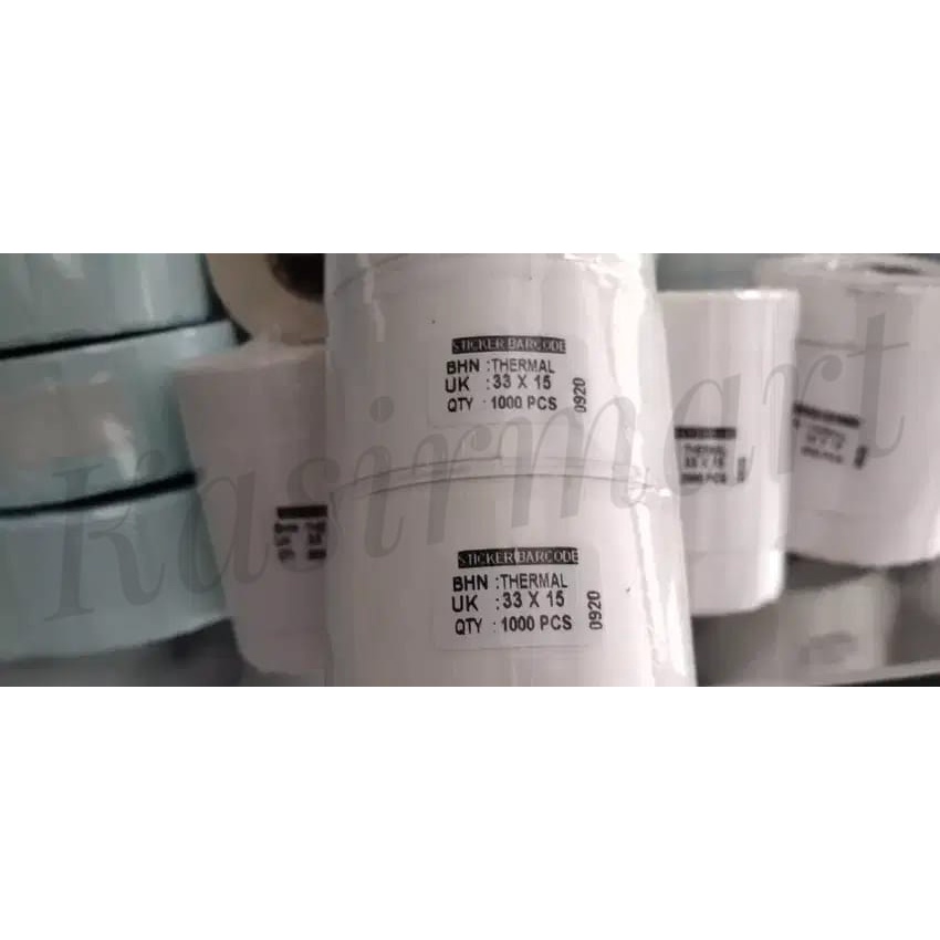 Label Stiker Thermal Barcode Harga 33x15 isi 1000 Sticker Printer Barcode C168 XP420 XP365 XP360