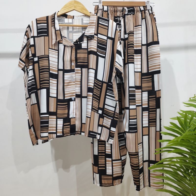 Pajamas/Oneset/BajuTidur/Piyama Bahan Rayon Premium Celana Panjang