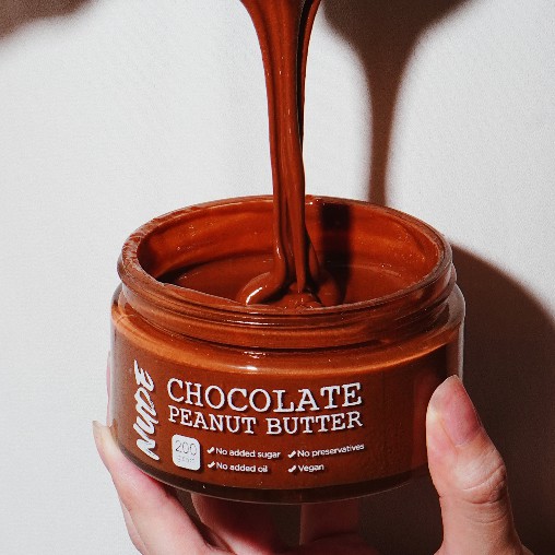 

NUDE Chocolate Peanut Butter 200g - Unsweetened Selai Kacang dengan Dark Chocolate Vegan Diet Spread