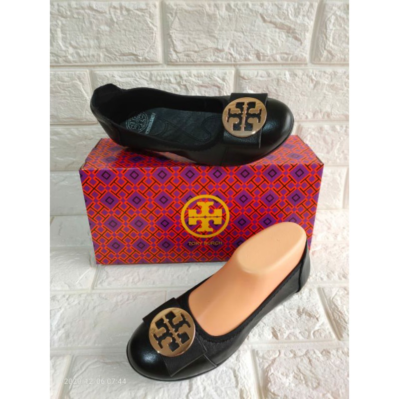 Tory burch flat logo / Sepatu tory flat