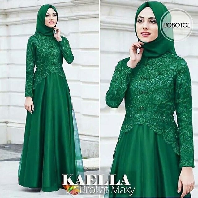 MAXI DRESS GAMIS KAELA GAMIS BROKAT  KONDANGAN BRUKAT MEWAH DRESS
