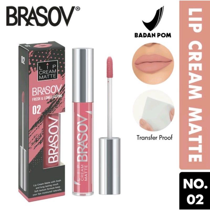 BRASOV Lip Cream Matte Fresh &amp; Long Lasting 6g | lipcream mate