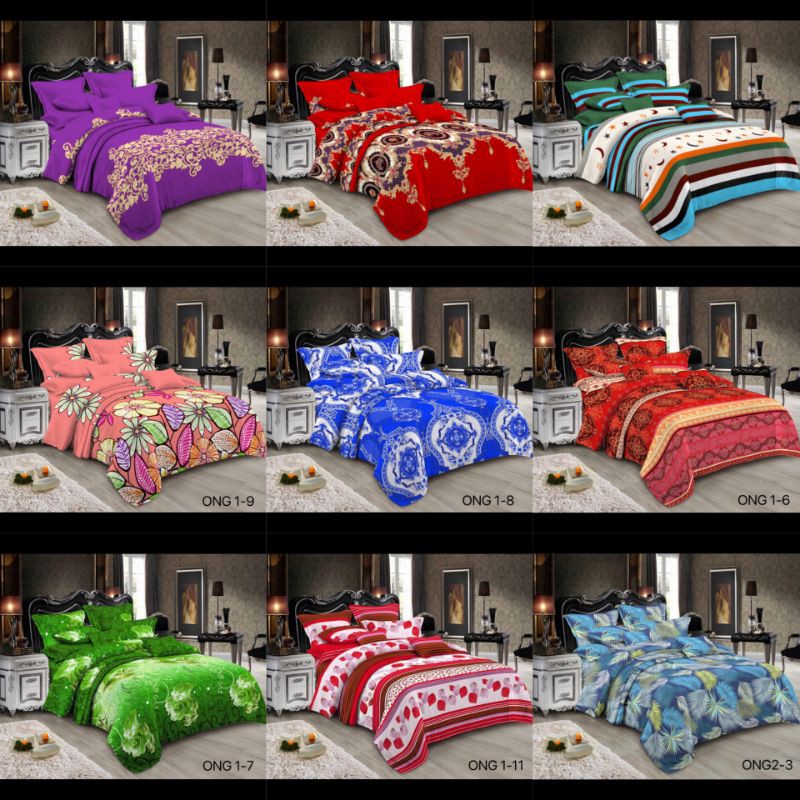 Bedcover set size 180x200 /bedcover ukuran No.1,bedcover set 6 kaki motif bulan bintang
