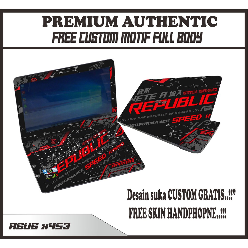 SKIN LAPTOP ASUS X453 FULL BODY FREE SKIN HP 1 SUKA SUKA
