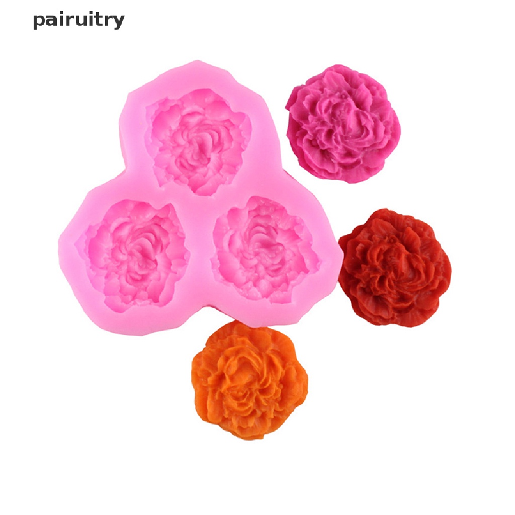 Cetakan Kue Bentuk Bunga Peony Bahan Silikon Untuk Dekorasi Pernikahan