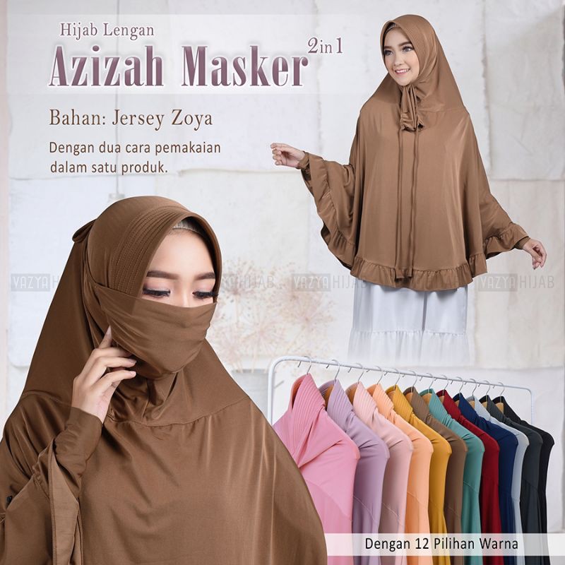 Bergo Lengan Azizah Masker 2in1