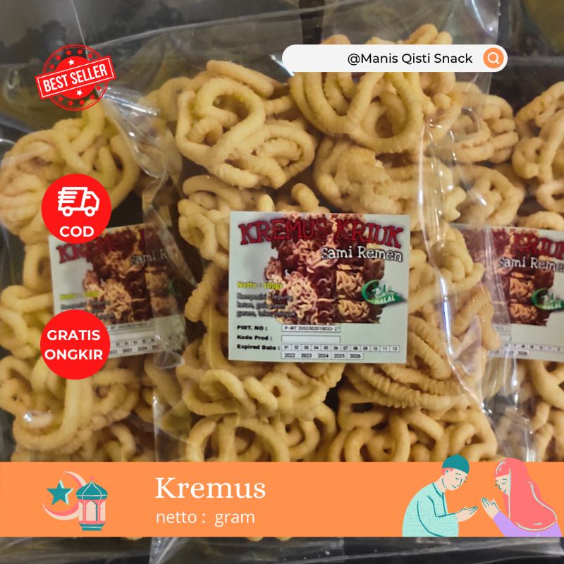 

KREMUS KRIUK SAMI REMENN 150GR KUE CEMILAN BEST SELER