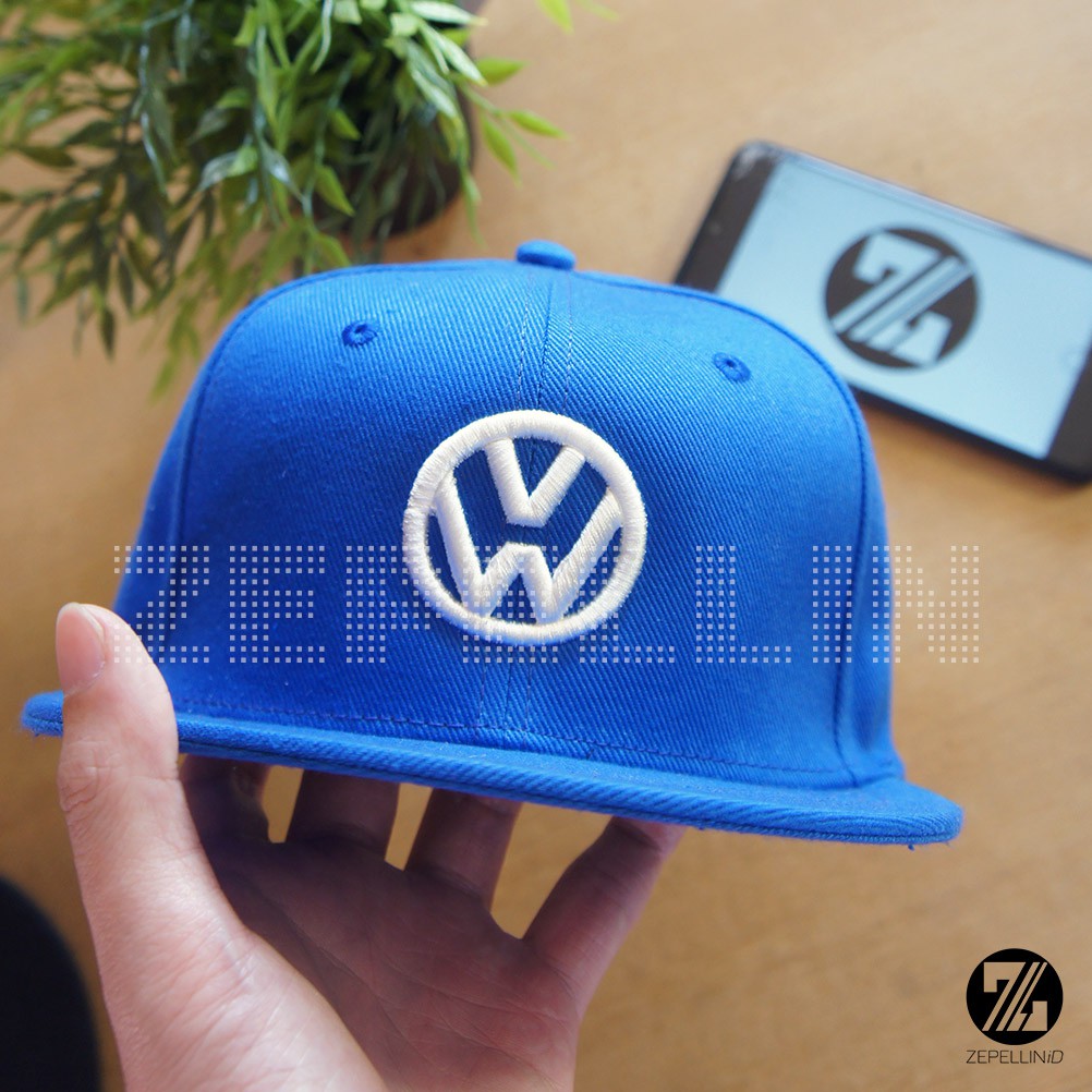 TOPI SNAPBACK CUSTOM BORDIR 3D TIMBUL LOGO VW VOLKSWAGEN