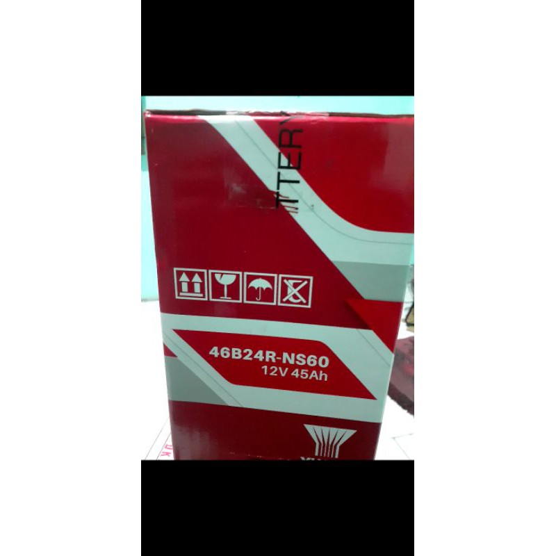 Aki Accu Basah Mobil Yuasa Pafecta 46B24R, 12V 45Ah, Cocok untuk Toyota Prius dan Lexus Hybrid