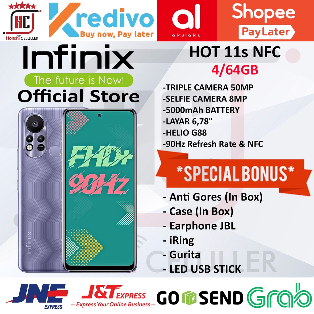 INFINIX HOT 11S NFC RAM 4GB ROM 64GB GARANSI RESMI INFINIX INDONESIA