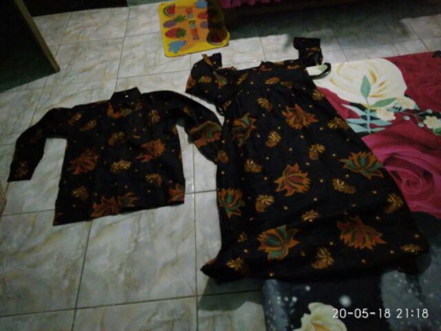 Couple Batik Sogan / Sarimbit Gamis Sogan Lengan Panjang