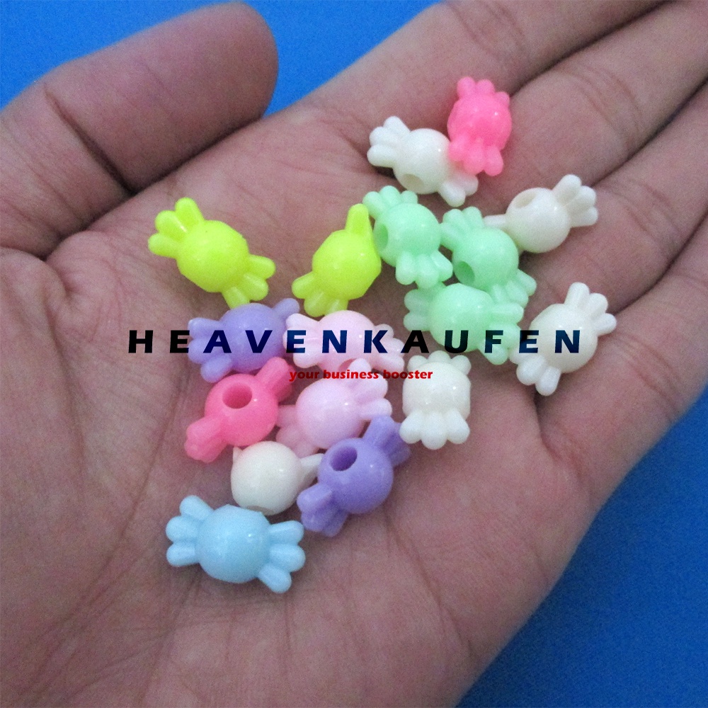 Manik Manik Beads Motif Candy Material Plastik Mix Warna Per Pack isi 50 Pcs