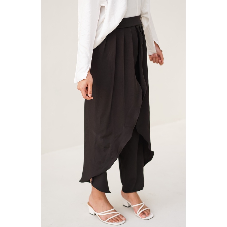 Severli Gina Culotte Kulot Lilit Highwaist | Kulot Wanita | Kulot Lilit | Celana Kulot Wanita | Celana Panjang Wanita-BLACK