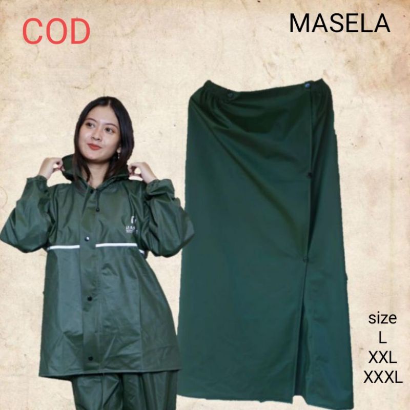 jas hujan &quot;RAINCOAT&quot; BY MASELA jaket celana pria dan wanita / rok husus wanita  bahan PVC 025