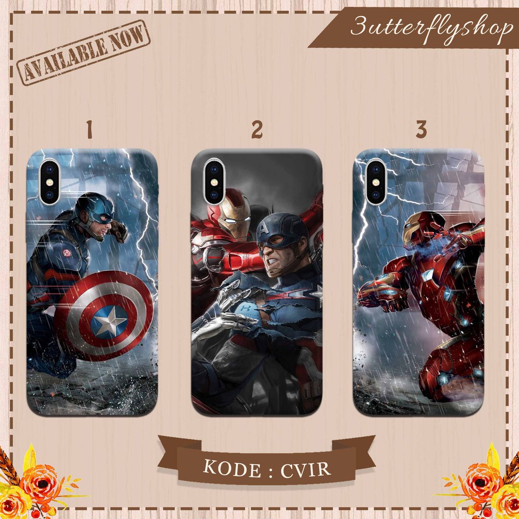 Avengers Civil War casing case HP xiaomi samsung iphone oppo vivo realme redmi meizu