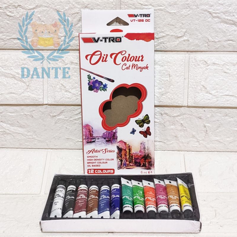 

Mi CAT MINYAK Oil Colour V-Tro 12 Warna