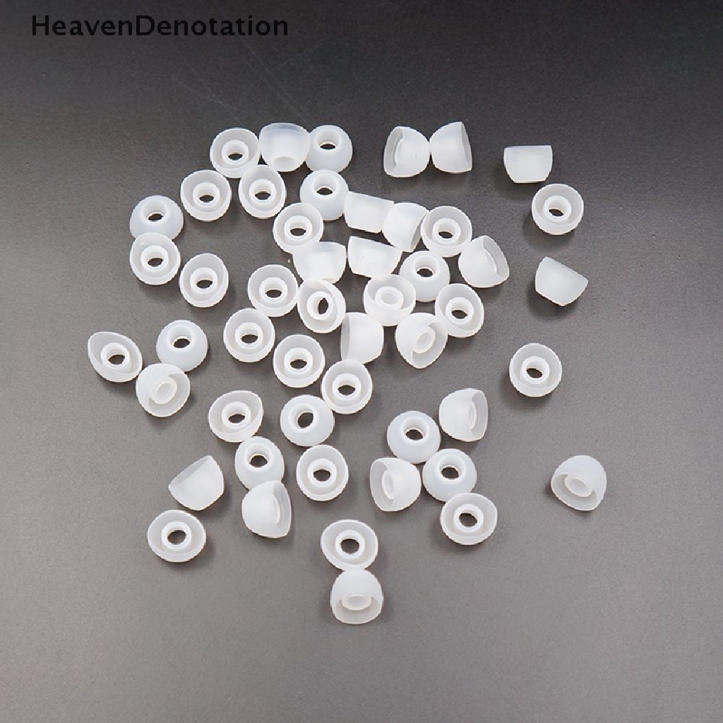 (Heavendenotation) 50pcs / Set Pad / Bantalan Telinga Pengganti Bahan Silikon Transparan 11mm Untuk Earphone In-Ear