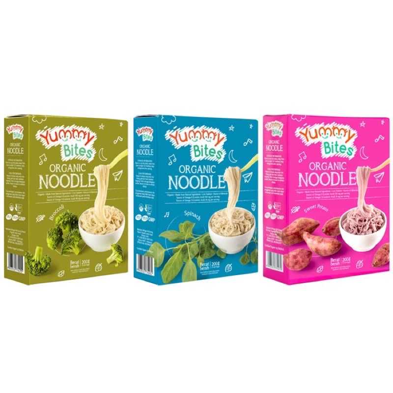 Yummy Bites Organic Baby Noodle 200gr /Mie Organic