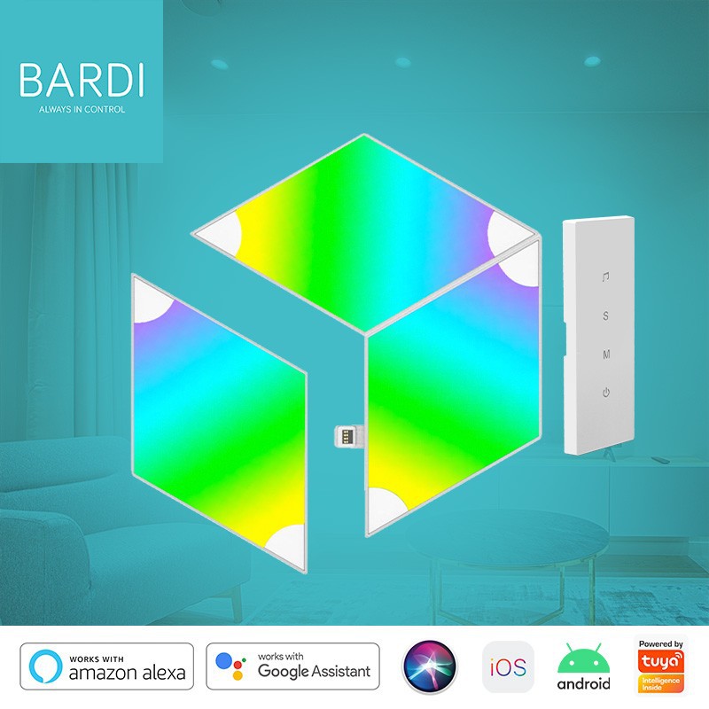 BARDI Parallelogram Panel Starter Kit lampu decor, lampu hias dinding