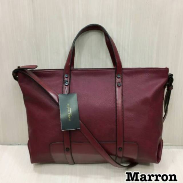 Tas wanita zara basic maroon marun, navy blue biru dan merah dongker