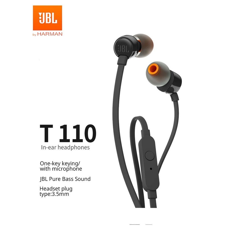 MINIGO handsfree SAMSUNG OPPO VIVO REALME XIAOMI T110 In Ear Earphone with microphone &amp; flat cable