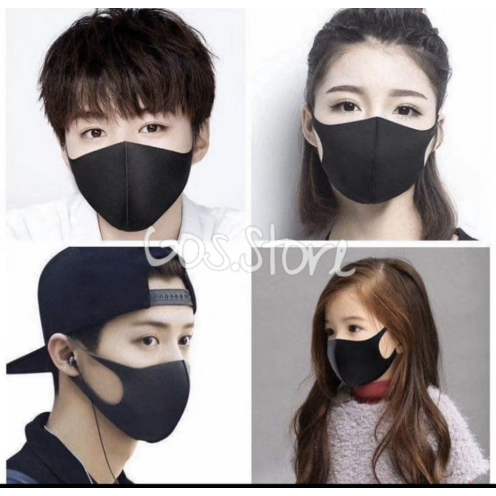 MASKER KOREA IMPORT HITAM Masker Scuba Bisa Dicuci Tahan Air Anti Polusi Udara