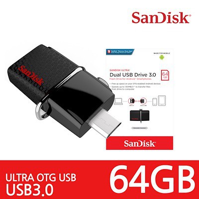 UFD Sandisk Ultra Dual USB Drive 3.0 64GB up to 150Mbps