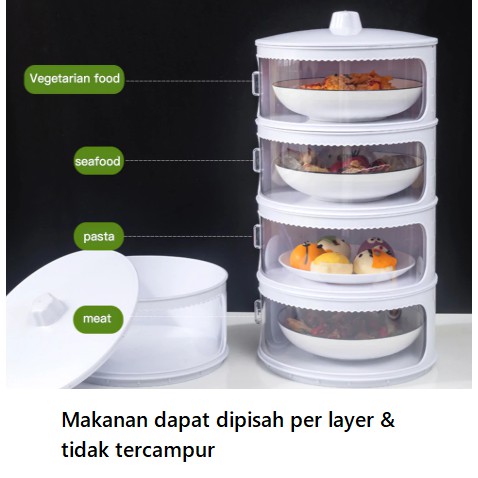 Tudung Saji 4 Susun Penutup Makanan Insulasi Tahan Panas (TS-04)