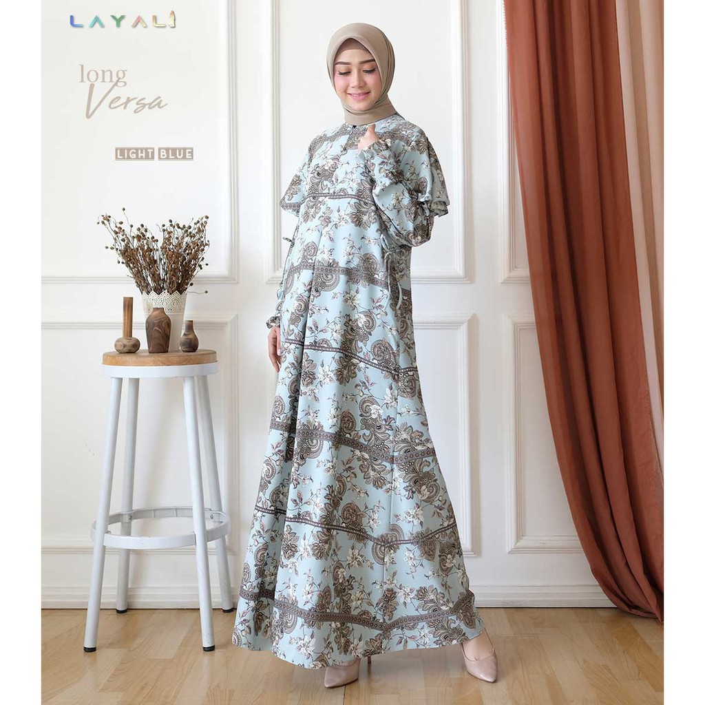 DRESS BAHAN WOLFIS MOTIF ETNIK LONG VERSA BY LAYALI