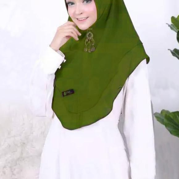 ☞ Afifah - Khimar Instan 2 Layer Mini/HIJAB CERUTY OVAL/Kerudung Ceruti Baby Doll/Jilbab/Bergo M ✫