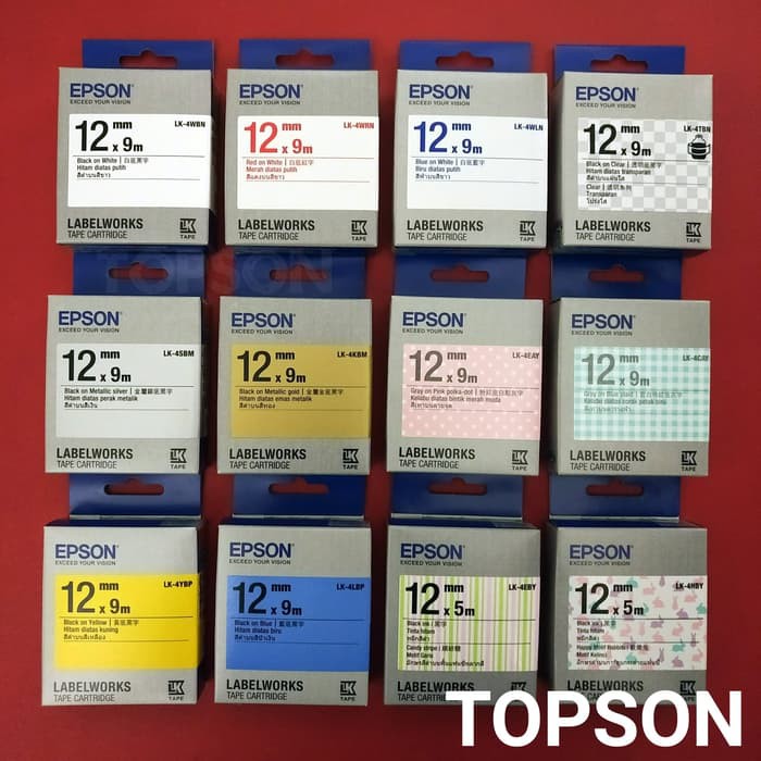 Epson 12mm Label Tape Cartridge for Epson LabelWorks Printer