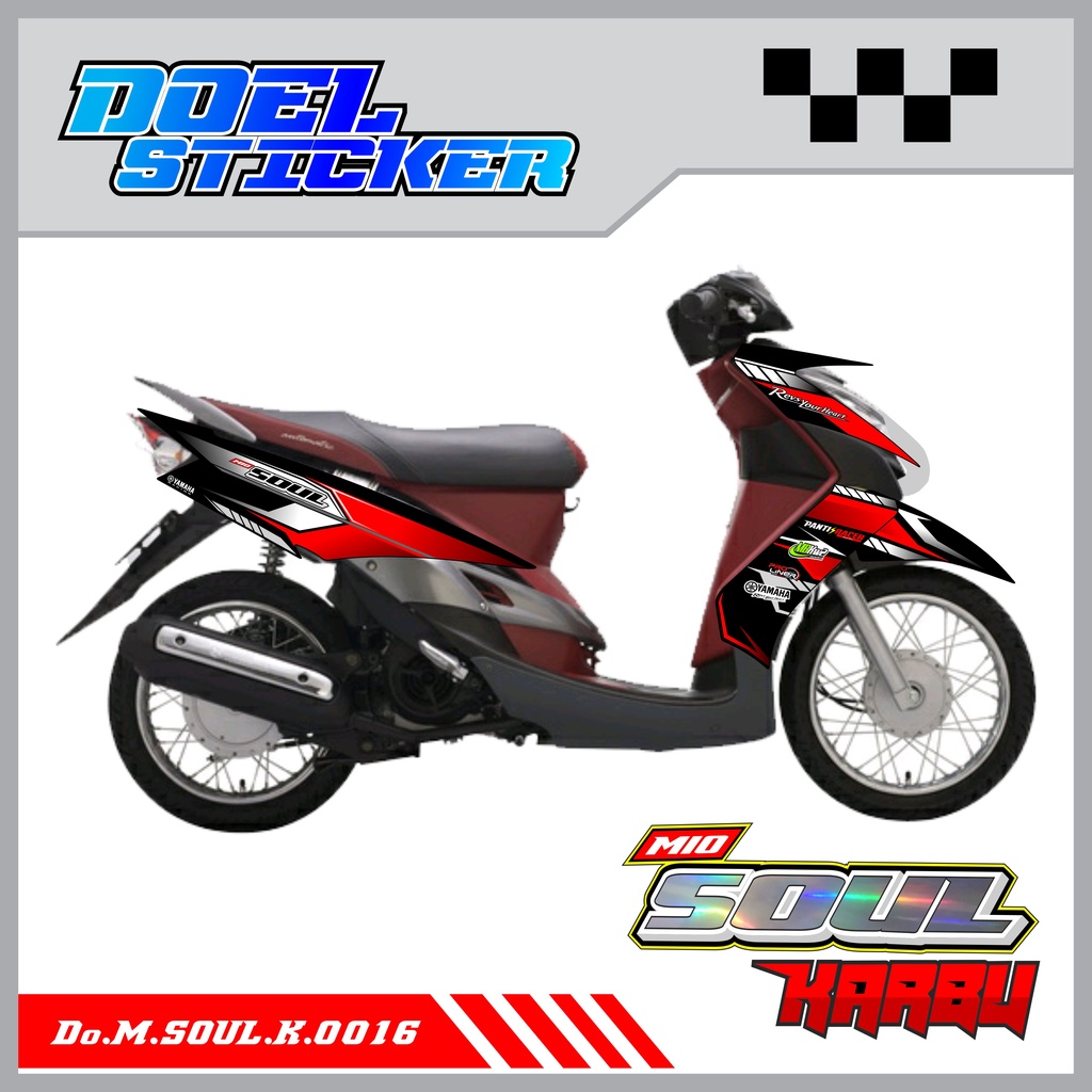 STICKER STRIPING MIO SOUL KARBU - STICKER STRIPING LIST VARIASI HOLOGRAM , CROME YAMAHA MIO SOUL KARBU DOEL 016