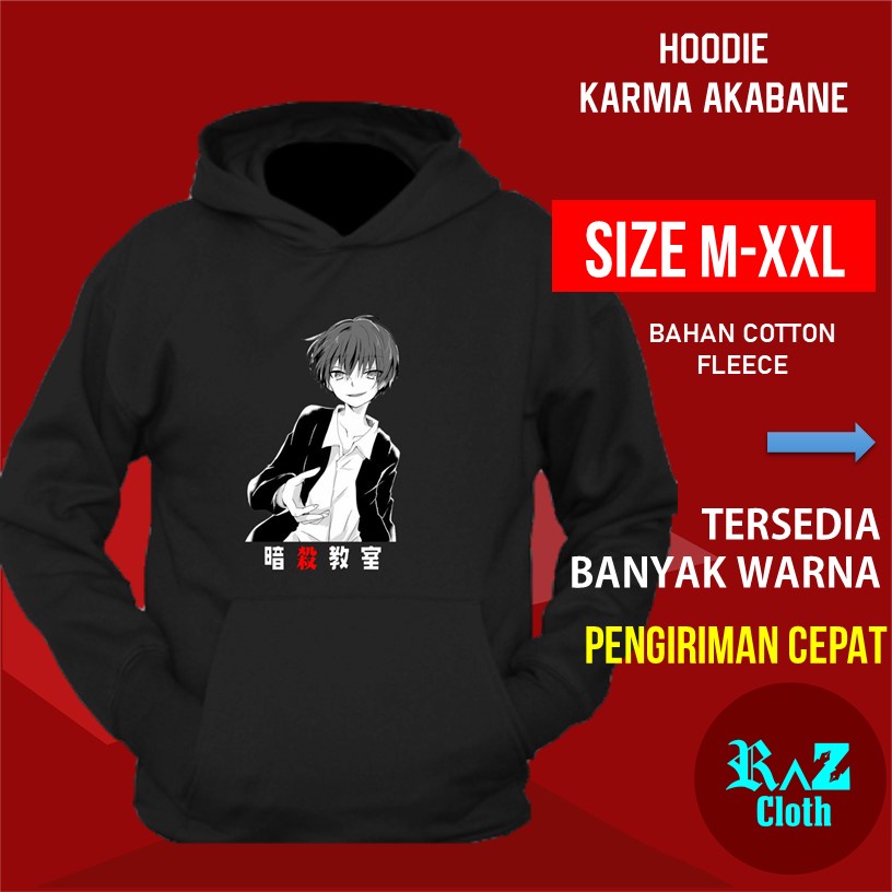 Jaket Hoodie Karma Akabane Assasination Classroom Switer Hodie Pria Hoddie Hoodie Cowo