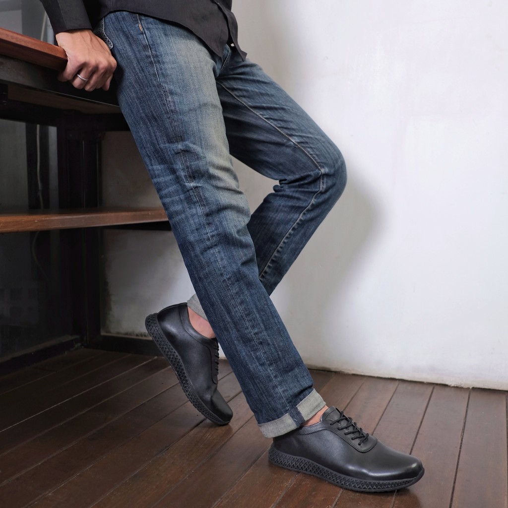 NEIL BLACK (KULIT ASLI) |ManNeedMe x Kenzio| Sepatu Pantofel Pria Formal / Kerja ORIGINAL