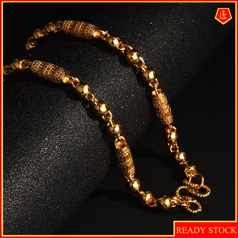[Ready Stock]Lucky Beads Prayer Wheel Gold Necklace Special-Interest Design