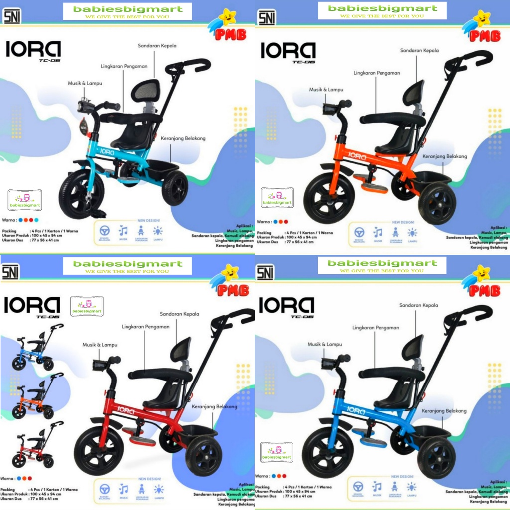 SEPEDA ANAK RODA 3 TIGA TRICYCLE AVIATOR AT 115 / AT 315-7 / AT 306 7 / AT 105 7 / TC 03 / TC 06 / T 21 / GY 101 / GY 1122 PMB GYRO DORONGAN