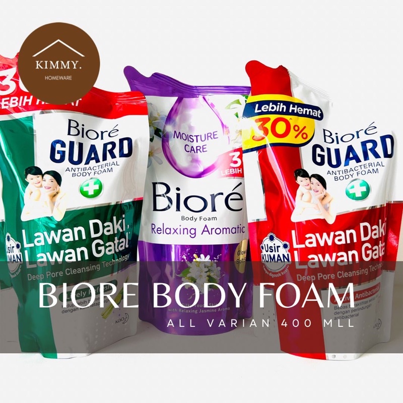BIORE BODY FOAM 800 ML / BIORE GUARD / BIORE SABUN MANDI / SABUN MANDI CAIR / BIORE BODY WASH
