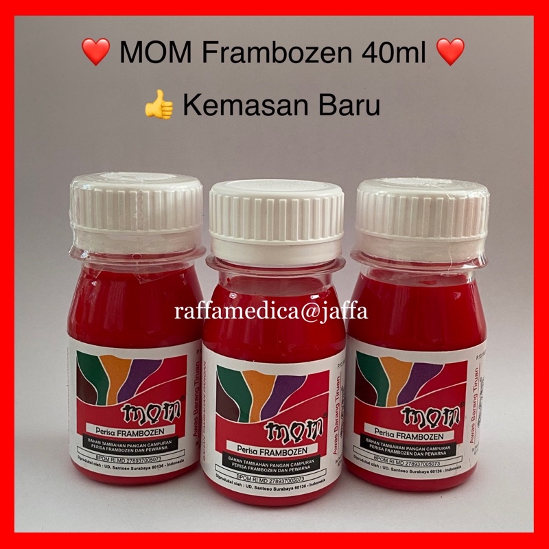 Perisa / Essence MOM 40ML rasa FRAMBOZEN untuk ES / Minuman / KUE dan PUDDING sejak tahun 1970