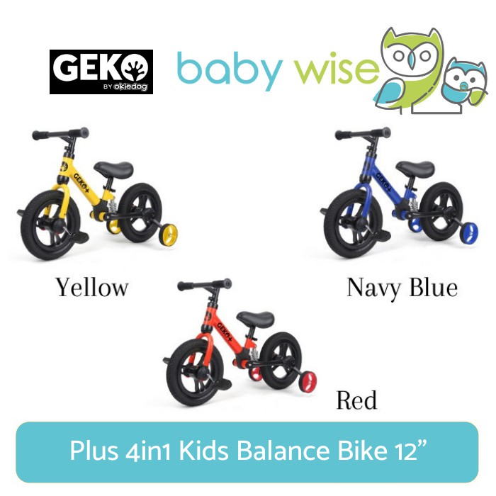 Geko Plus 4in1 Kids Balance Bike 12