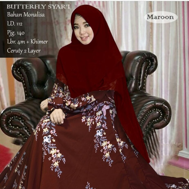 Gamis Syari monalisa kupu kupu